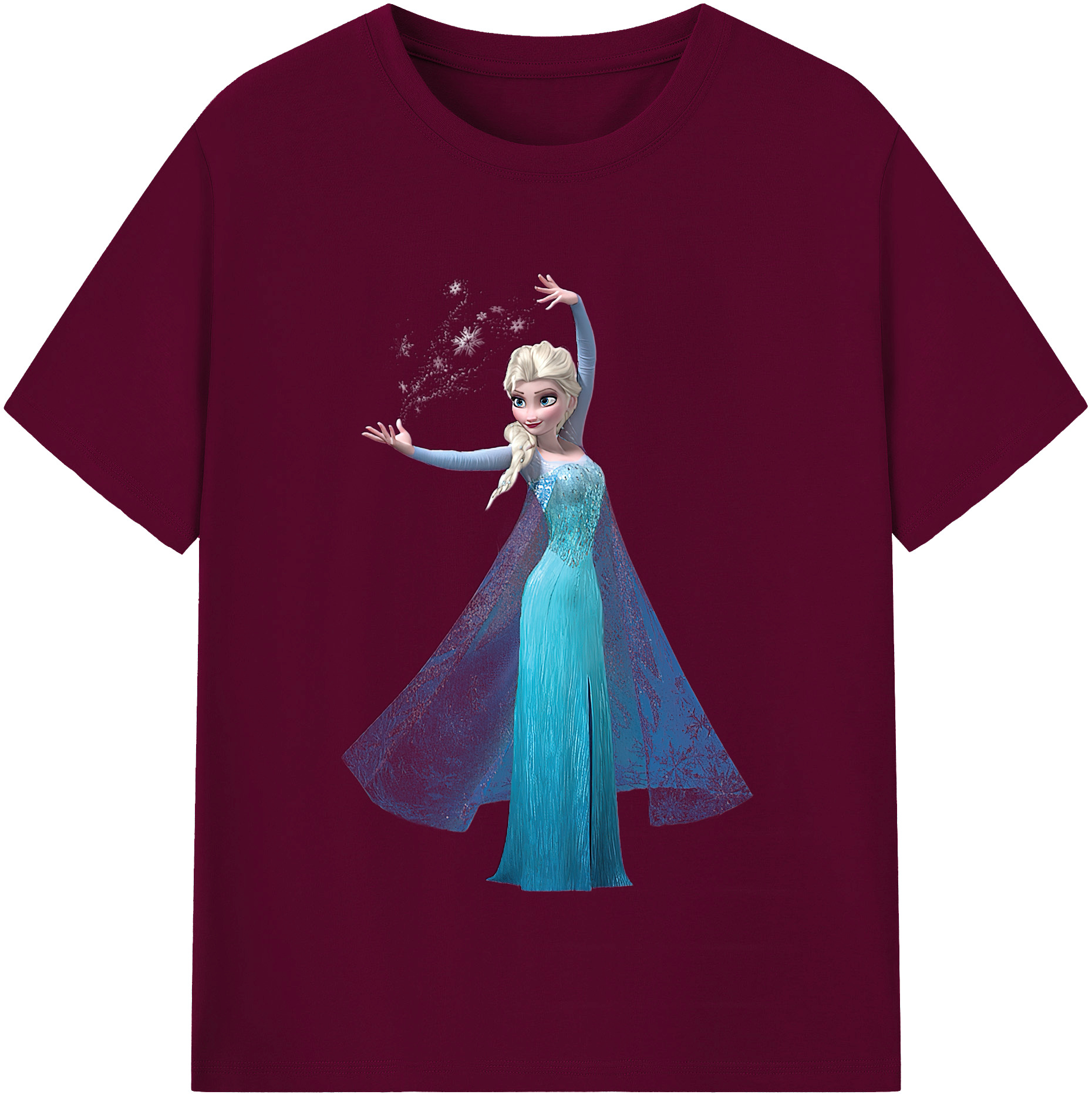 （画像用） アナと雪の女王 アンナ エルサ Frozen Anna Elsa レディースカジュアルプリントTシャツ（綿100％）